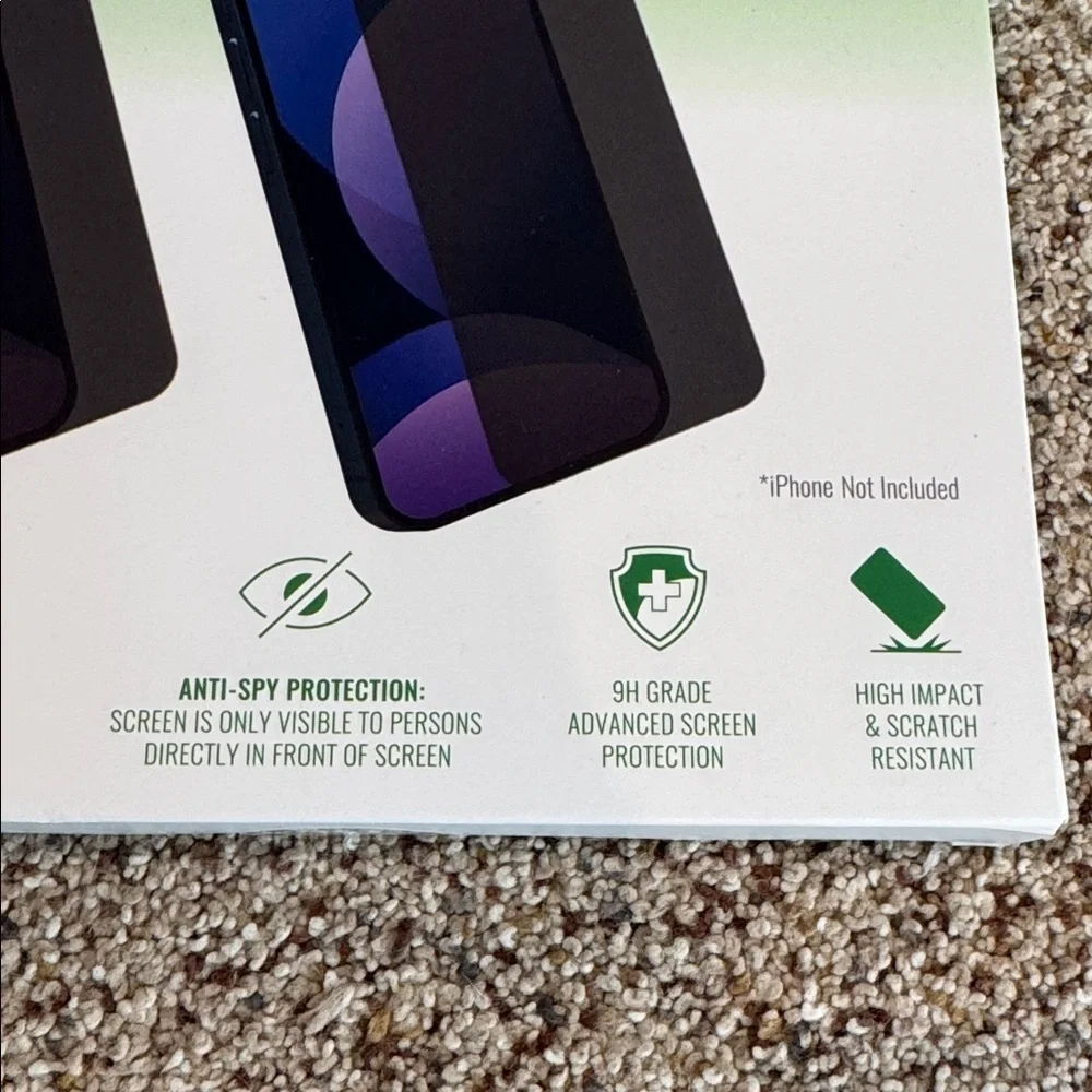 Privacy Glass Screen Protector for iPhone - Black